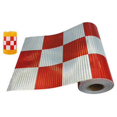 comprare Barattolo antincollisione in rosso e bianco Film riflettente reticolato per barriere stradali notturne fabbricazione online