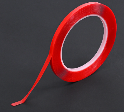 Nastro acrilico trasparente a doppio lato con rivestimento rosso, Nastro adesivo nano viscoso super forte, Nastro impermeabile di grado industriale per metallo, vetro, plastica, legno